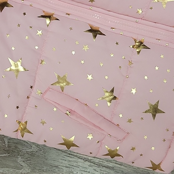 Liberty and Valor Size 10/12 Large Pink Puffer Jacket with Gold Stars NWT - Picture 3 of 5
